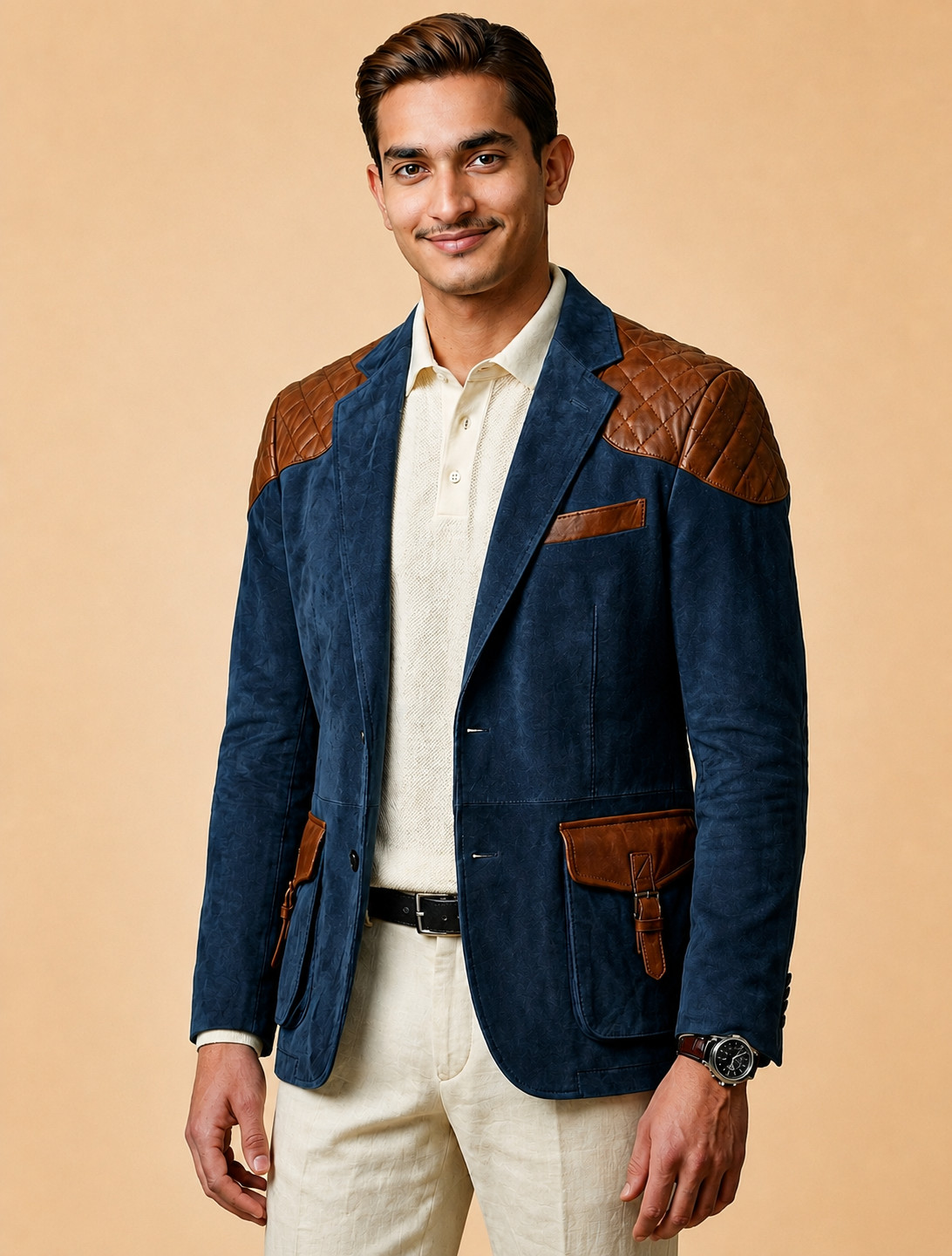 Men Real Suede Leather Blazer Jacket Premium