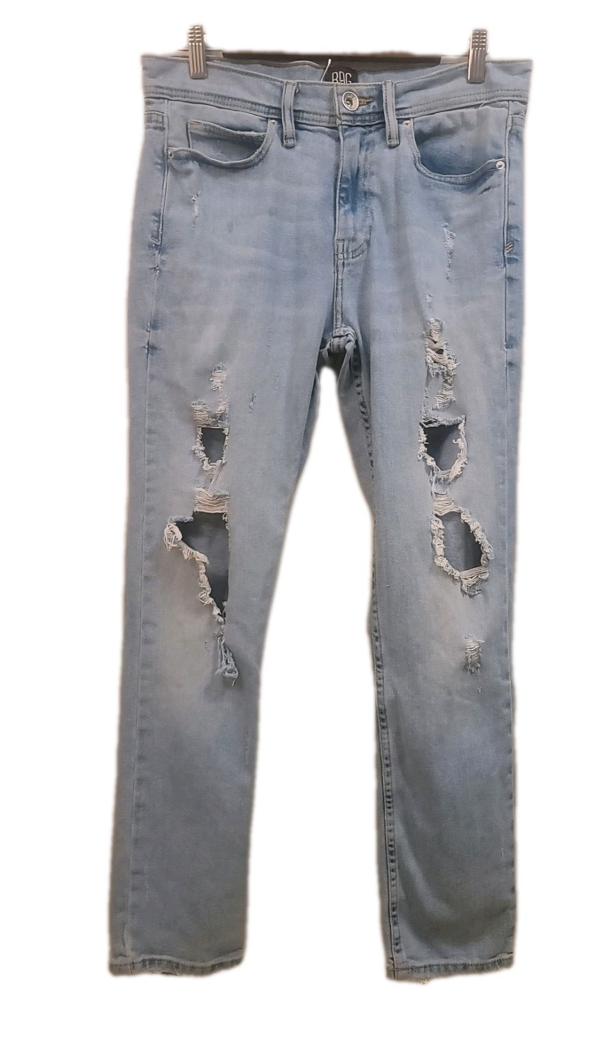 BDG Urban Outfitters Skinny Stretch Jeans Men 30×30 Light Wash Distressed Ripped