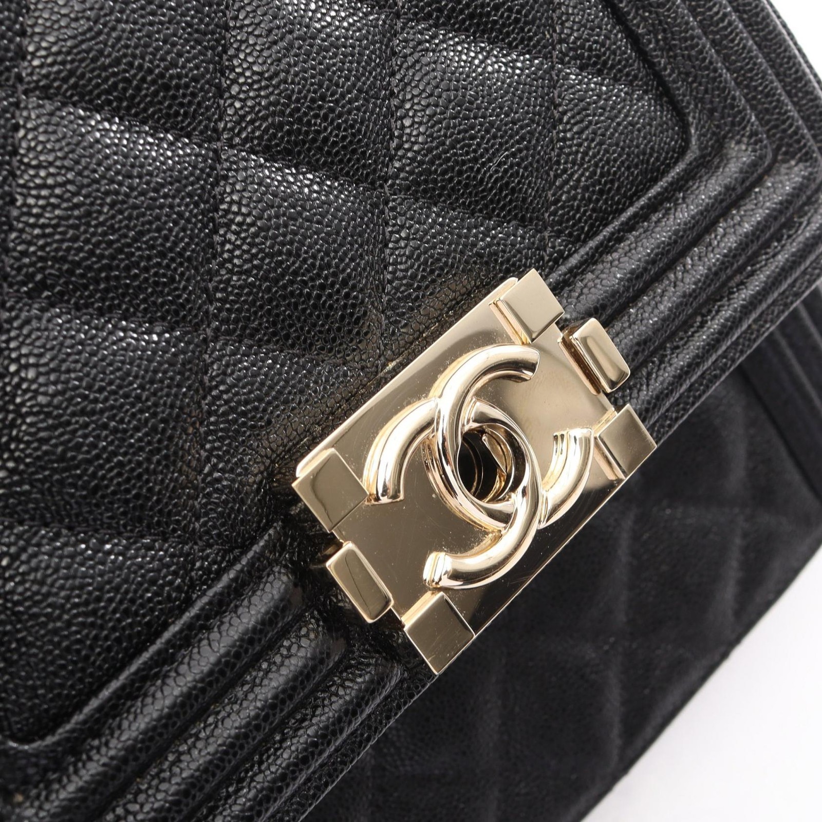 CHANEL Boy Chanel Matelasse Chain Shoulder Bag AS0130 Calfskin Black GHW Used