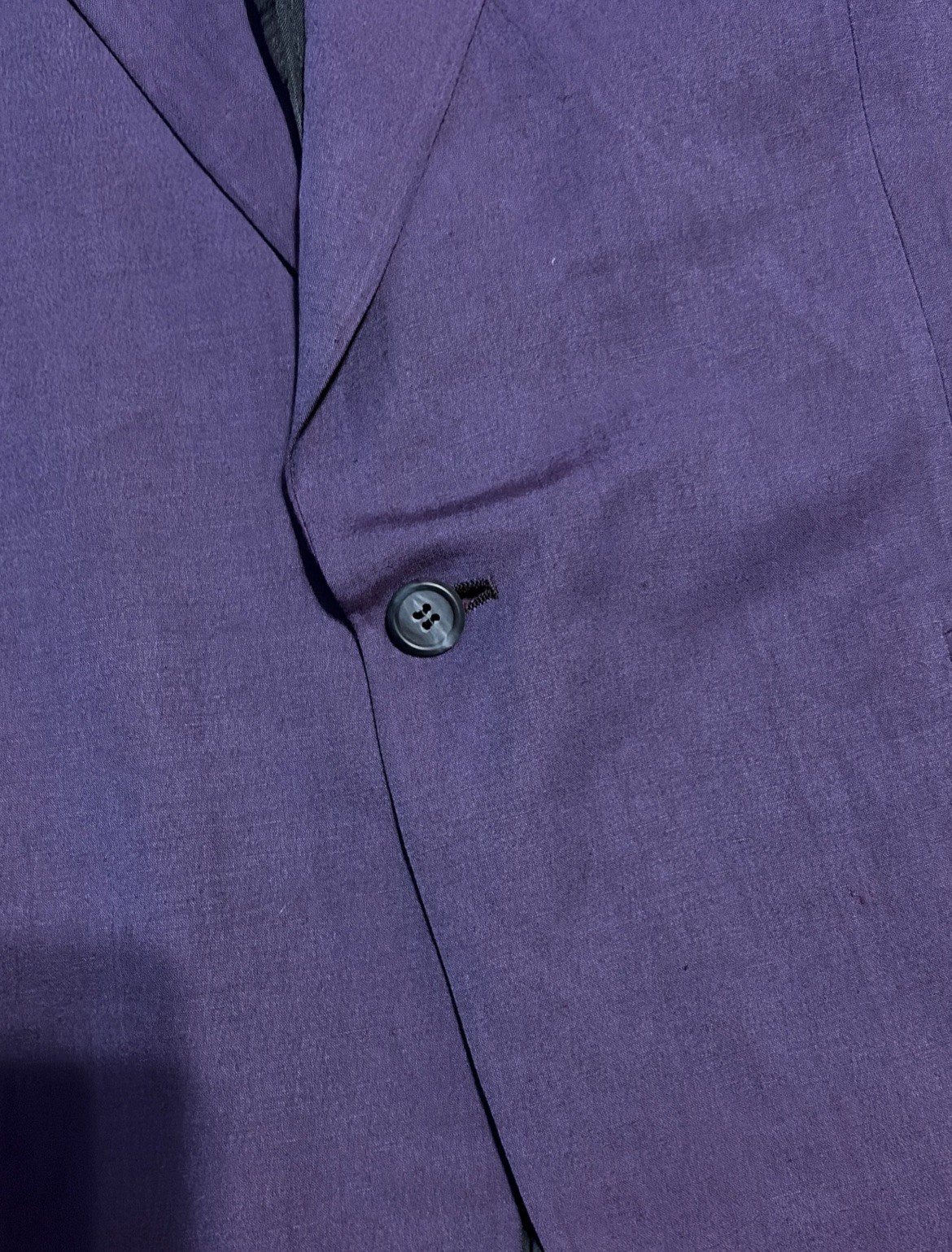 Vintage Versace V2 Purple Linen Rayon Blazer Single Breasted Size 52 IT 90s RARE
