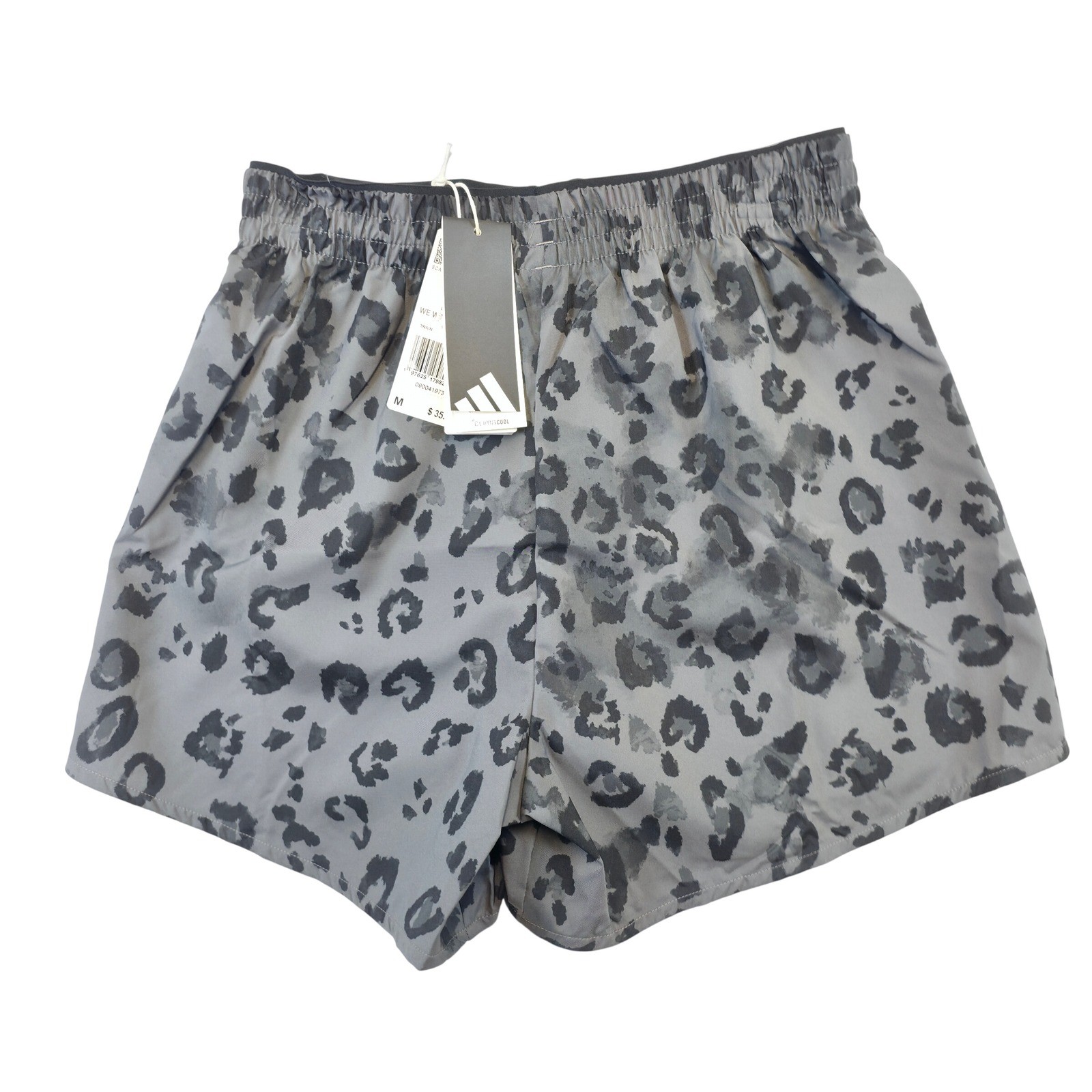 adidas Grey Leopard Print Running Shorts M 100% Recycled Polyester New With Tags
