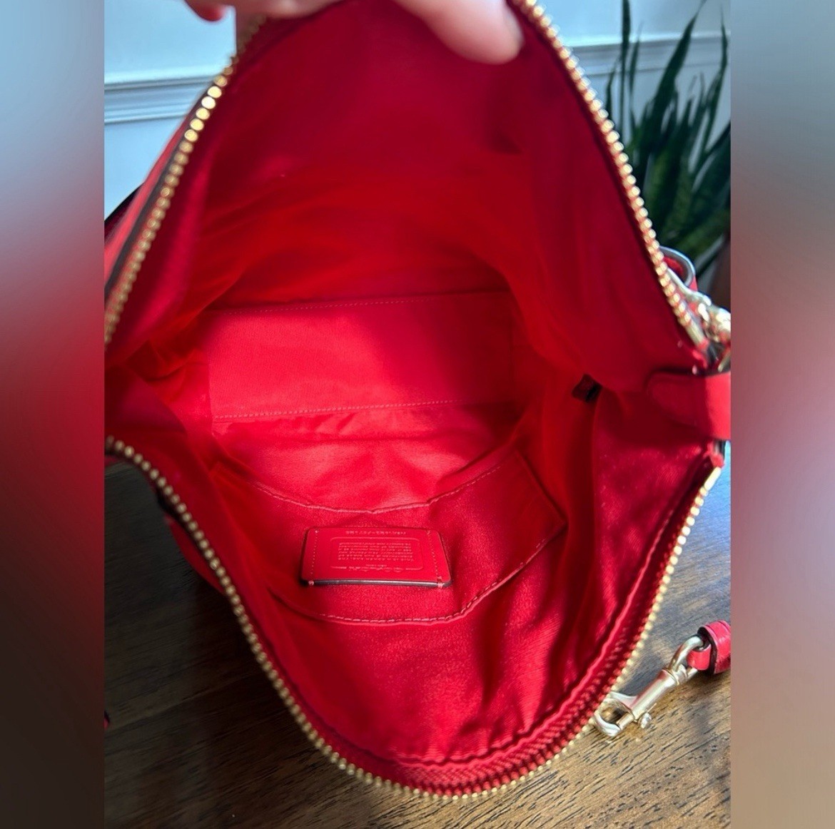 COACH Mini Abby Duffel Shoulder Crossbody Bag RED Pebble Leather