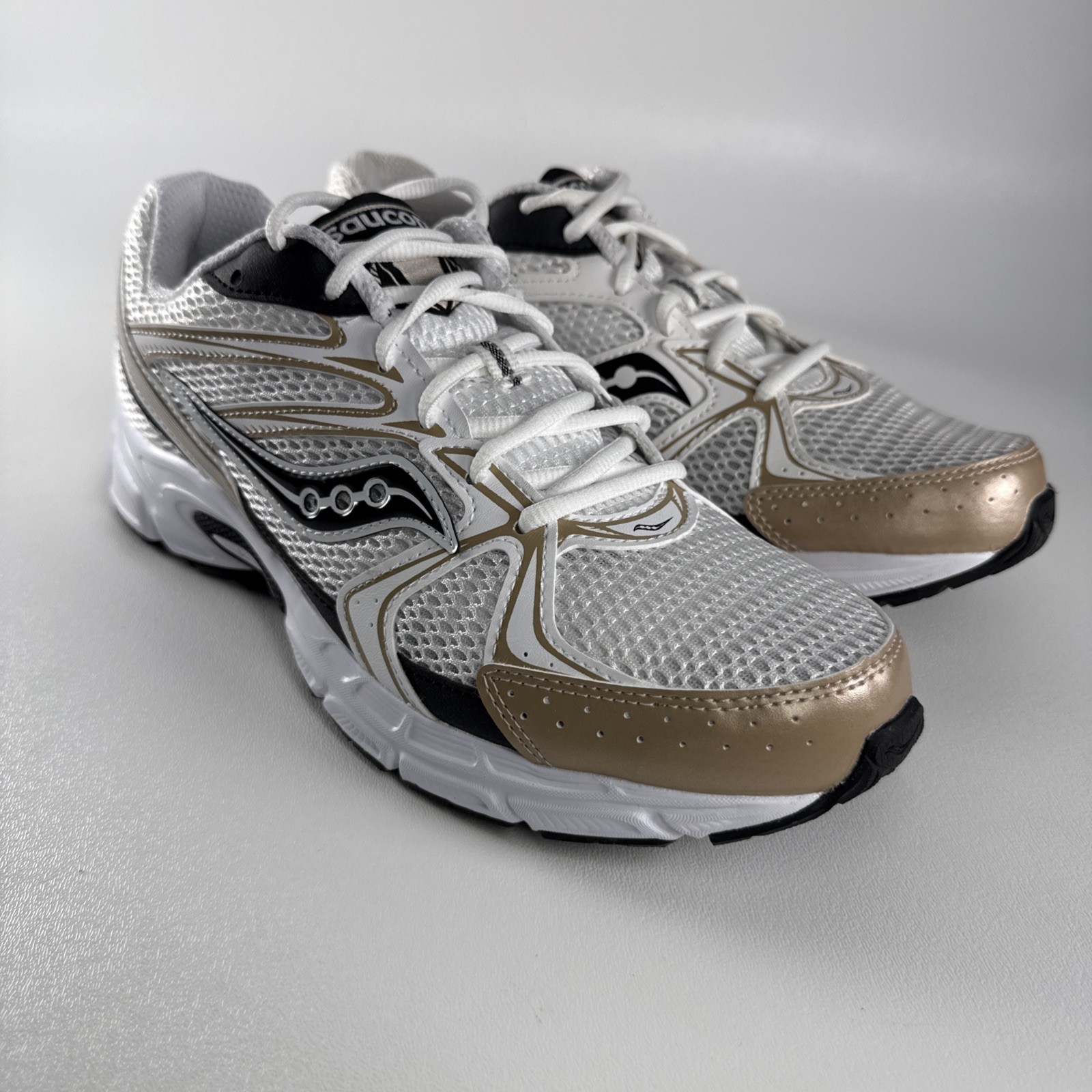 Size Men’s 10 – Saucony Grid Ride Millennium White Gold Black S70812-18 NEW