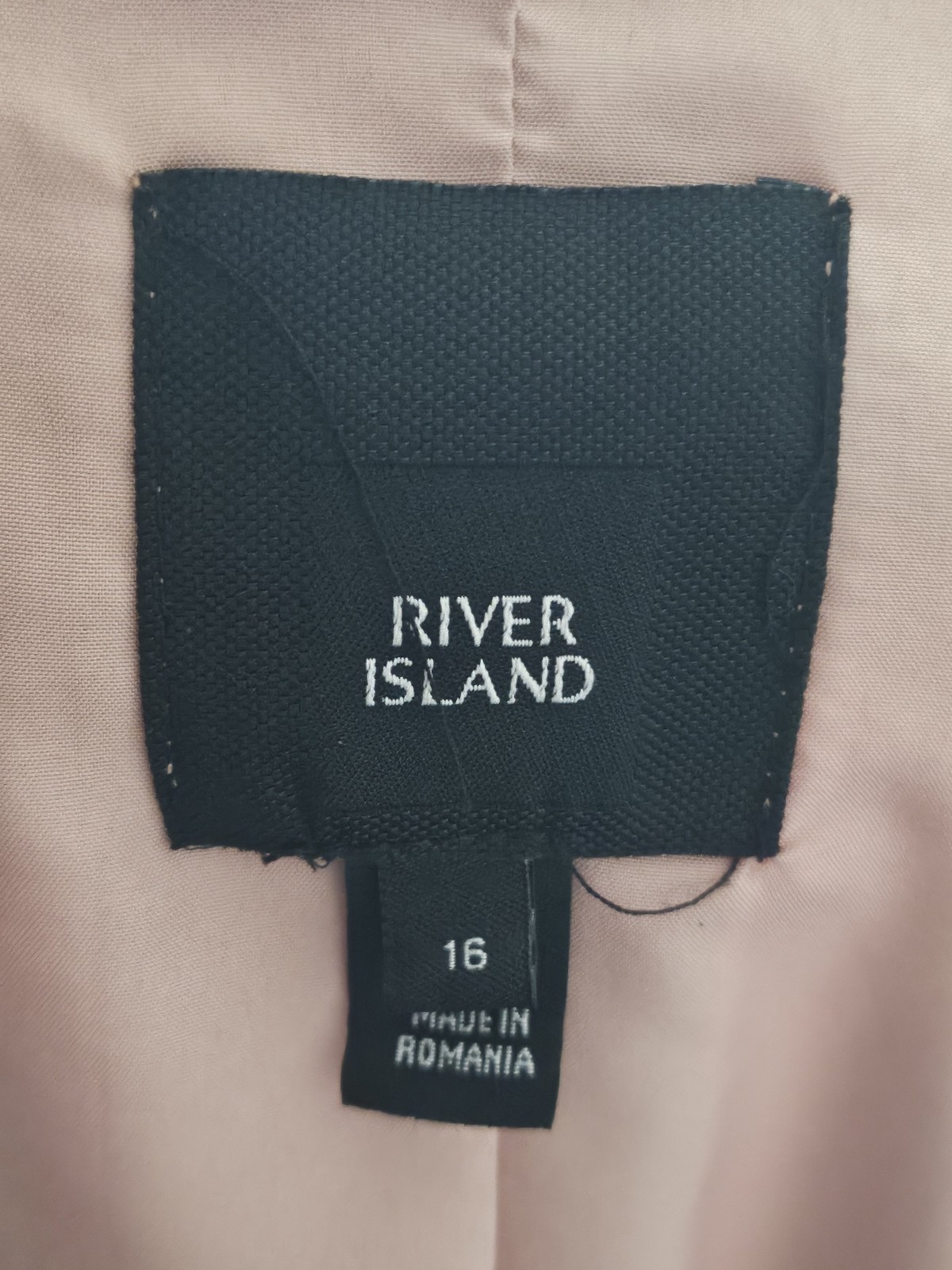 River Island salmon pink oversized blazer ruched sleeves Size 16 Women’s