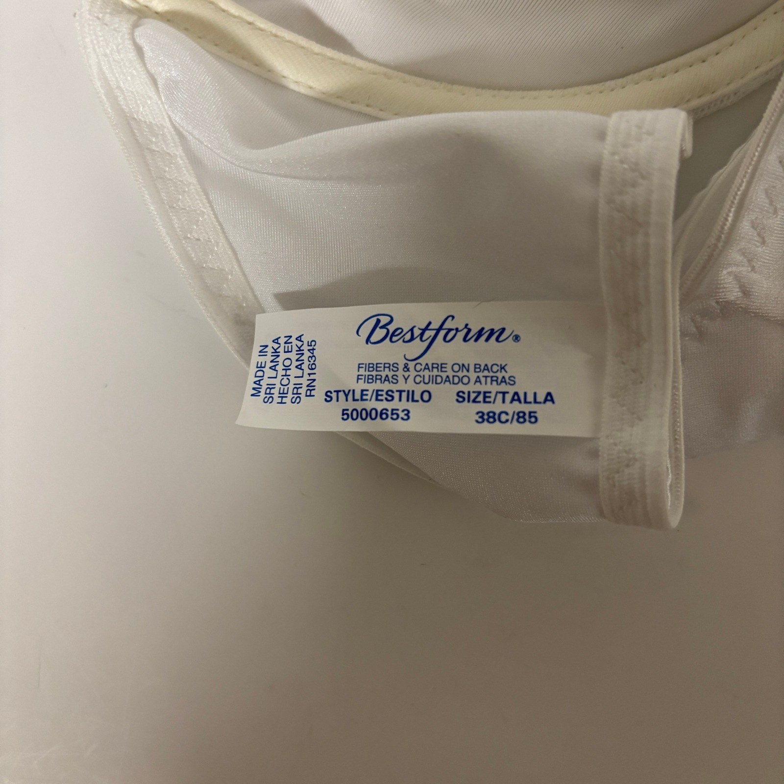 VTG Bestform White Floral Lace Front Close Underwire Bra 38C Style 5000653 NWT