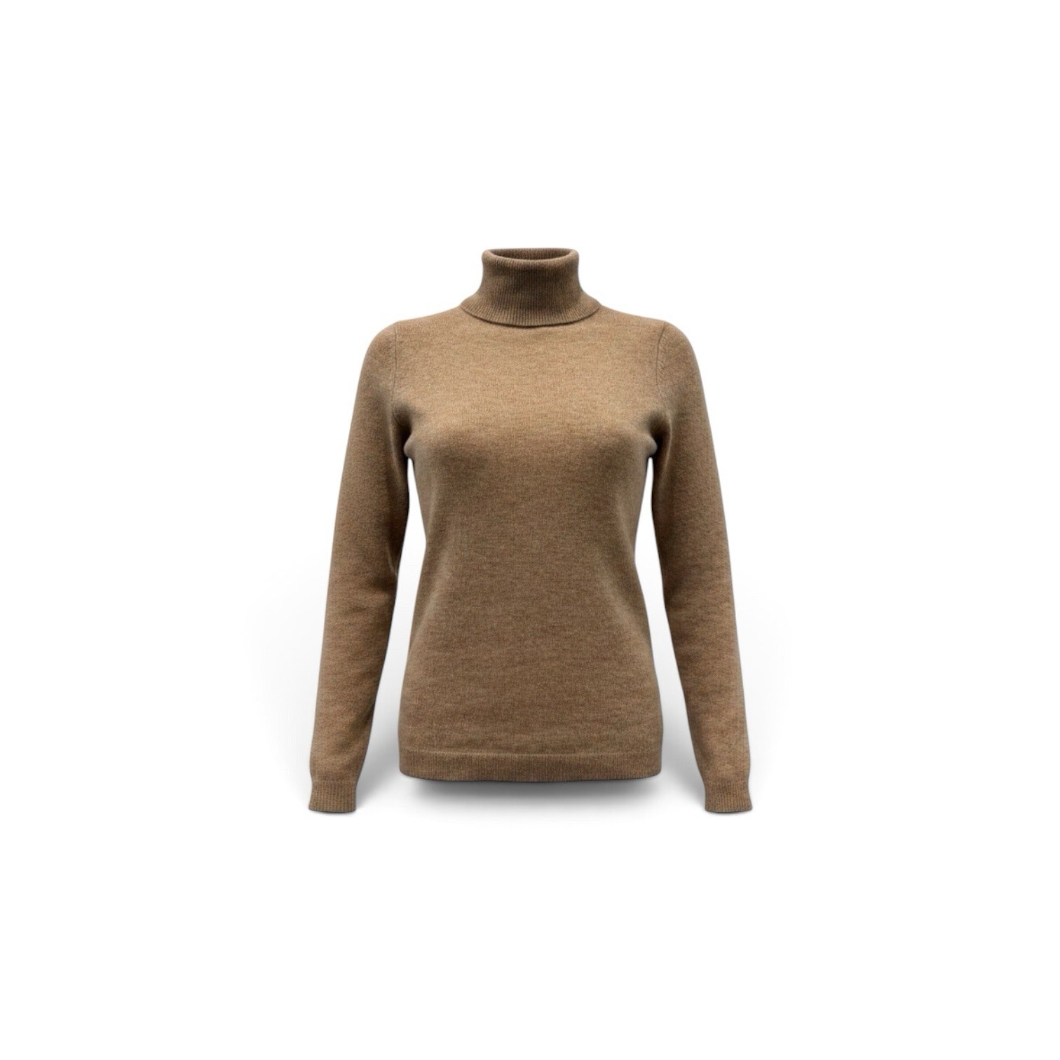 Luxury Charter Club Beige Knit 100% Cashmere Turtleneck Long Sleeve Sweater S