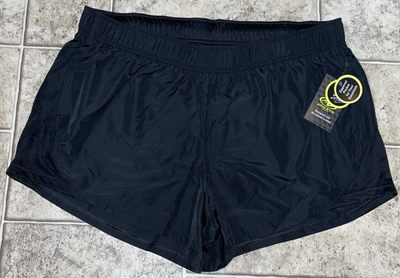 Womens Exercise Shorts Athletic Works Black Running Gym Size Medium 8-10