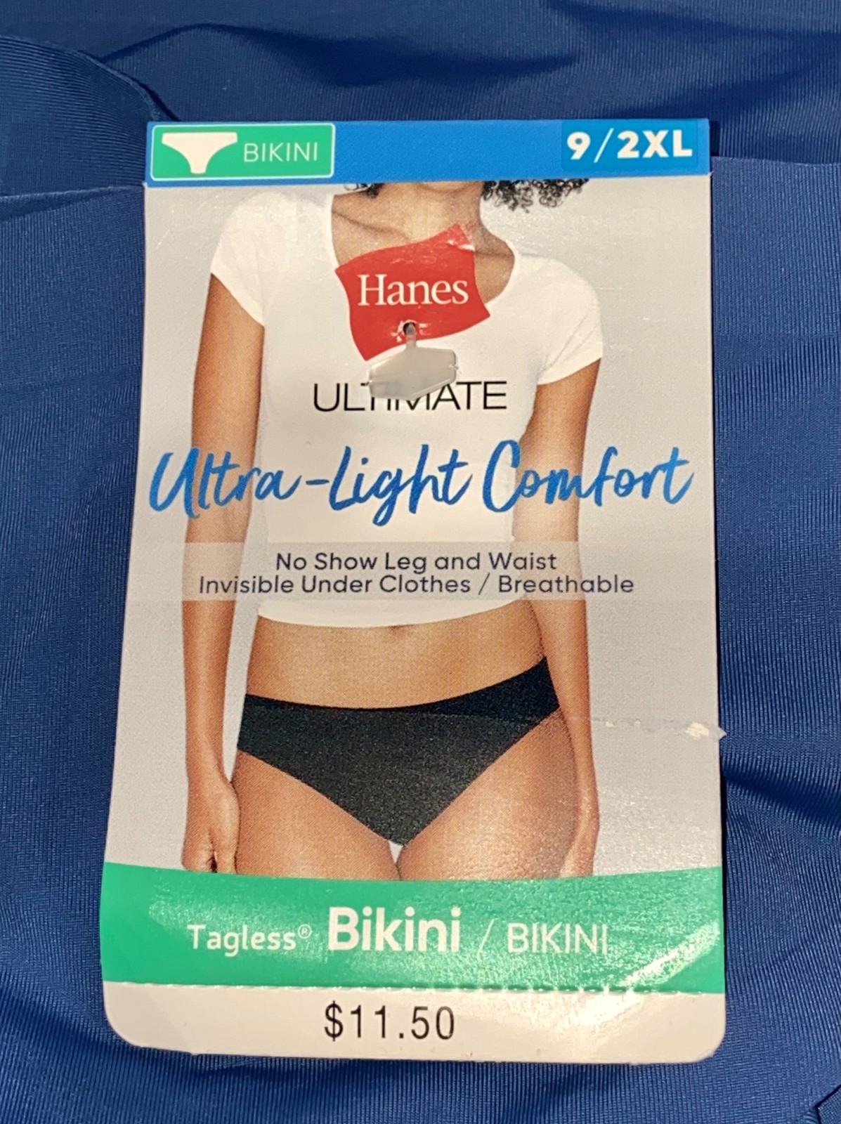 HANES Ultra Light Weight Comfort Navy Blue Bikini Panty Womens S 5 M 6 L 7 XL 8