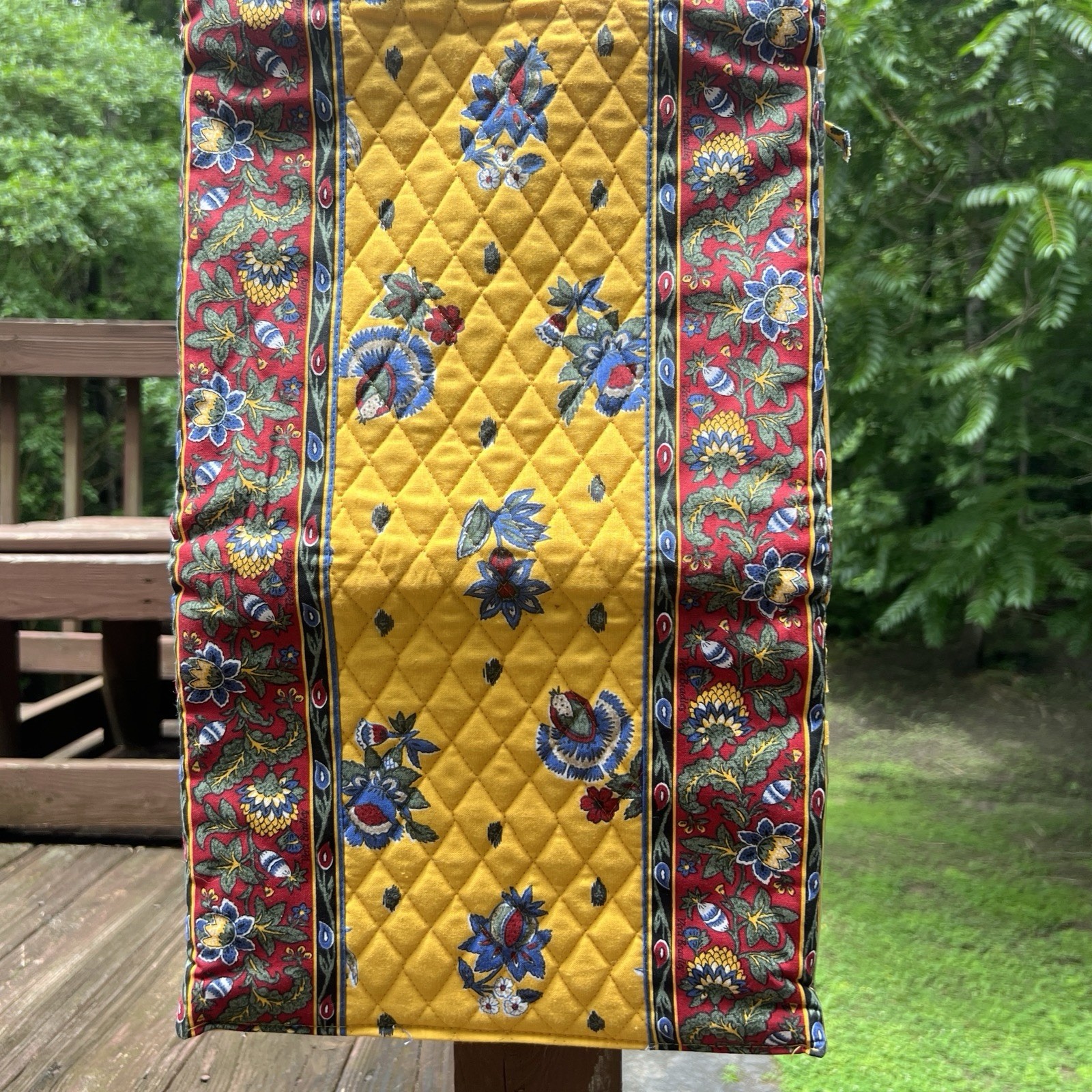 Vera Bradley 100% Cotton Feminine Floral French Yellow Hanging Organizer USA