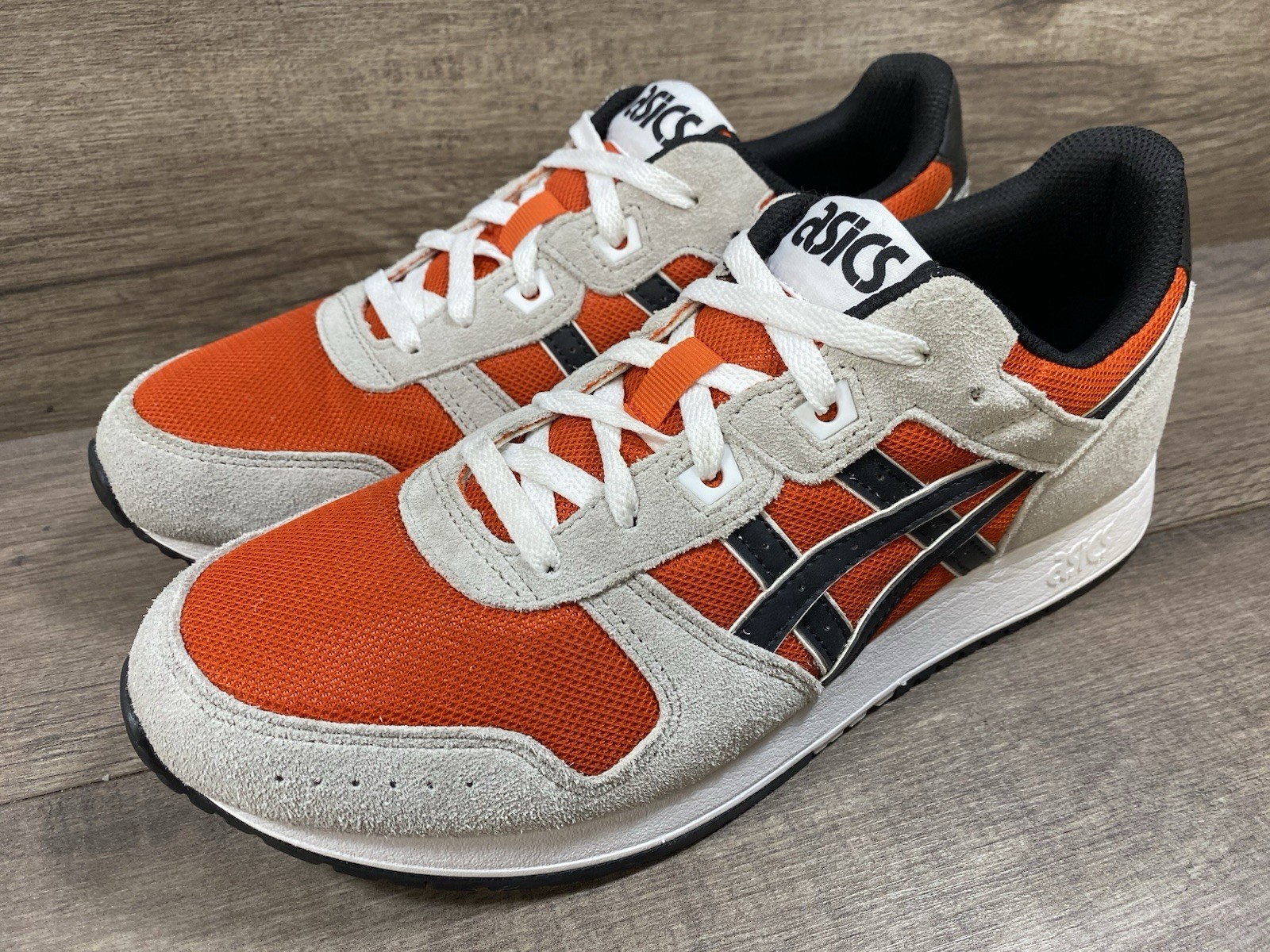 Asics Lyte Classic Shoes Sneakers Gray Orange 1201A477 Mens Size 9.5