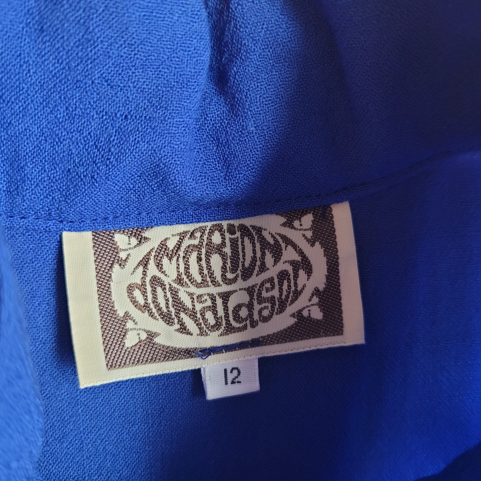 Marion Donaldson Vintage Deep Blue Wool Midi Dress Belted Pockets 10 12 Uk