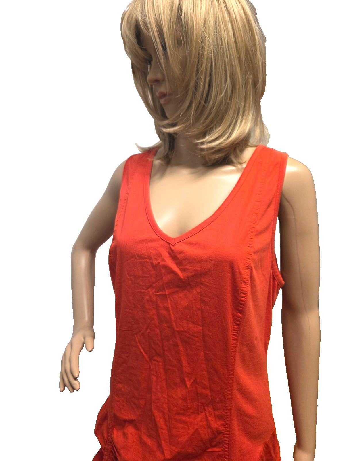 XCVI Sleeveless Tunic Ruched Midi Bubble Cotton Parachute Dress 3135 sz L New