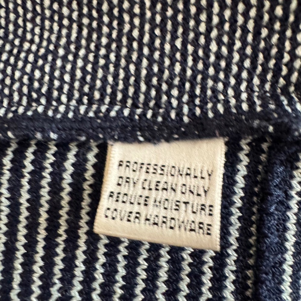 St. John Collection Blue Striped Zip Up Jacket Medium
