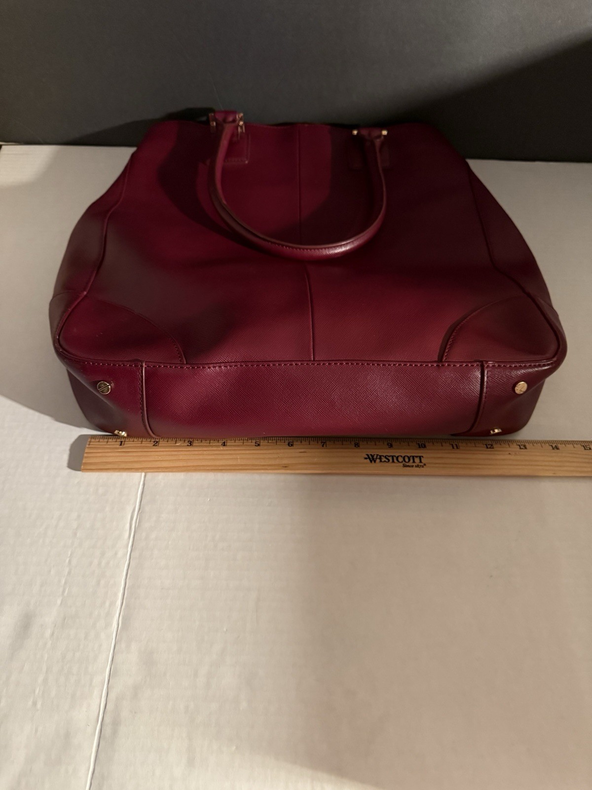 Tory Burch Burgundy Tote Robinson With Mirror