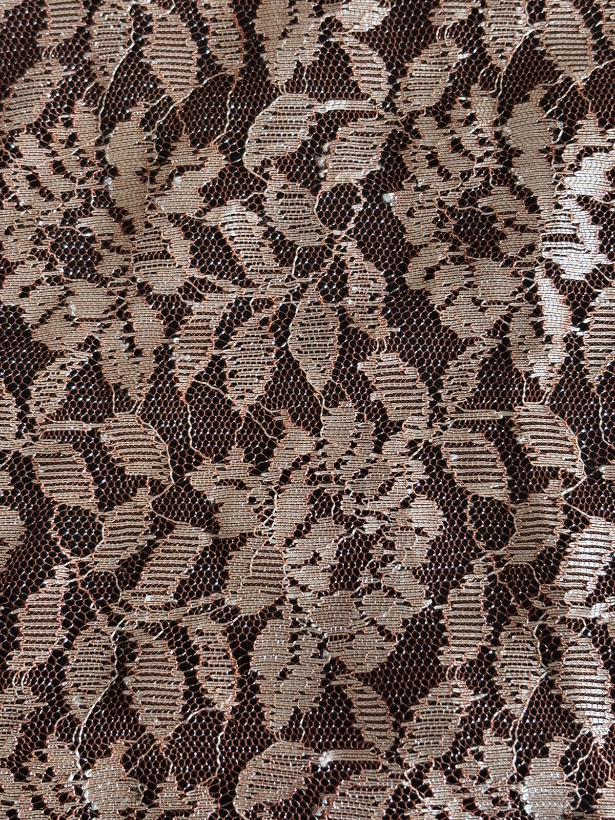Peach Colored Lace ? Shawl 36 X 78 Inches With 2 Inch Lace Edging With Stones