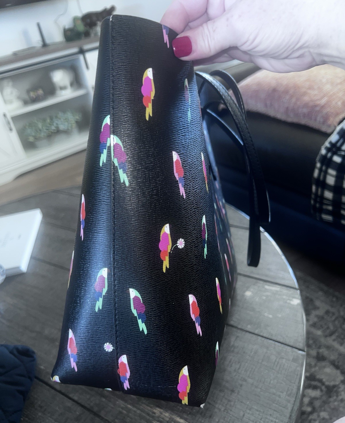 Kate Spade New York Molly Flock Party Large Tote in black color birds! See notes