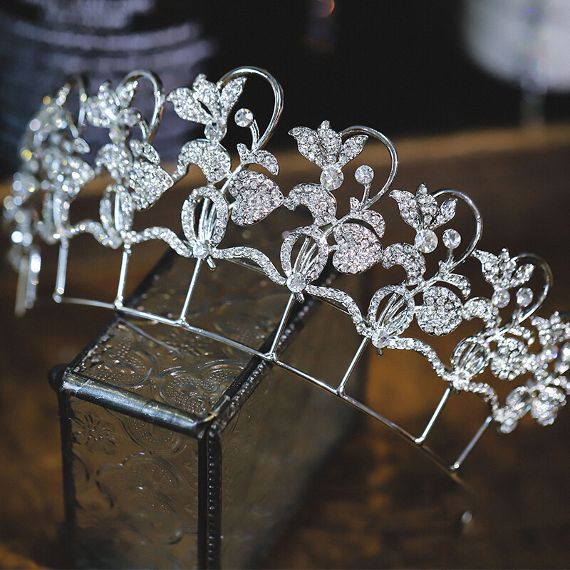 7cm Tall Elegant Vine Floral Crystal Wedding Bridal Prom Party Pageant Tiara