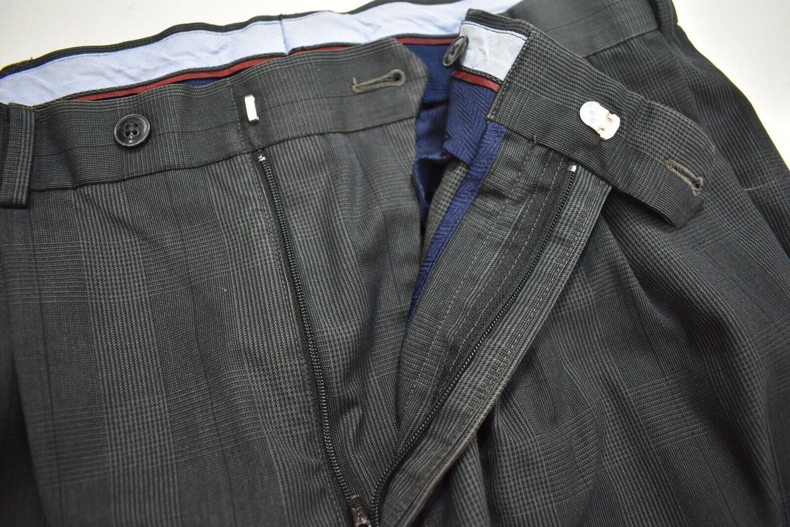 Roundtree & Yorke Men Pleat Front Straight Leg Folded Cuff Slack Pants 33 x 32