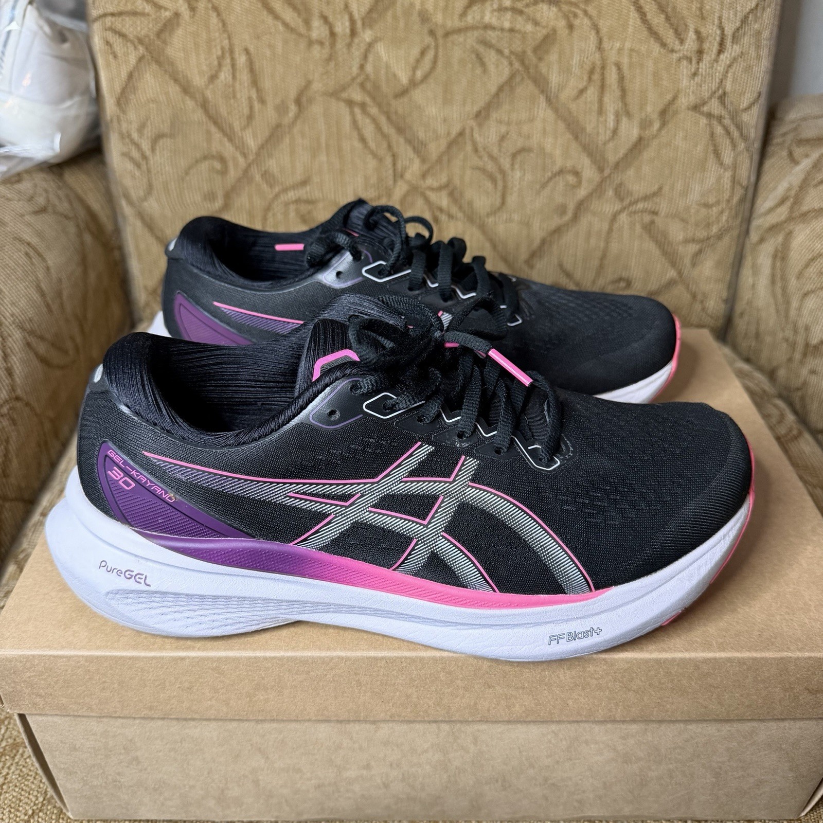 Asics Gel-Kayano 30 Black Lilac Hint 1012B503 Athletic Sneaker Womens 9.5 Wide