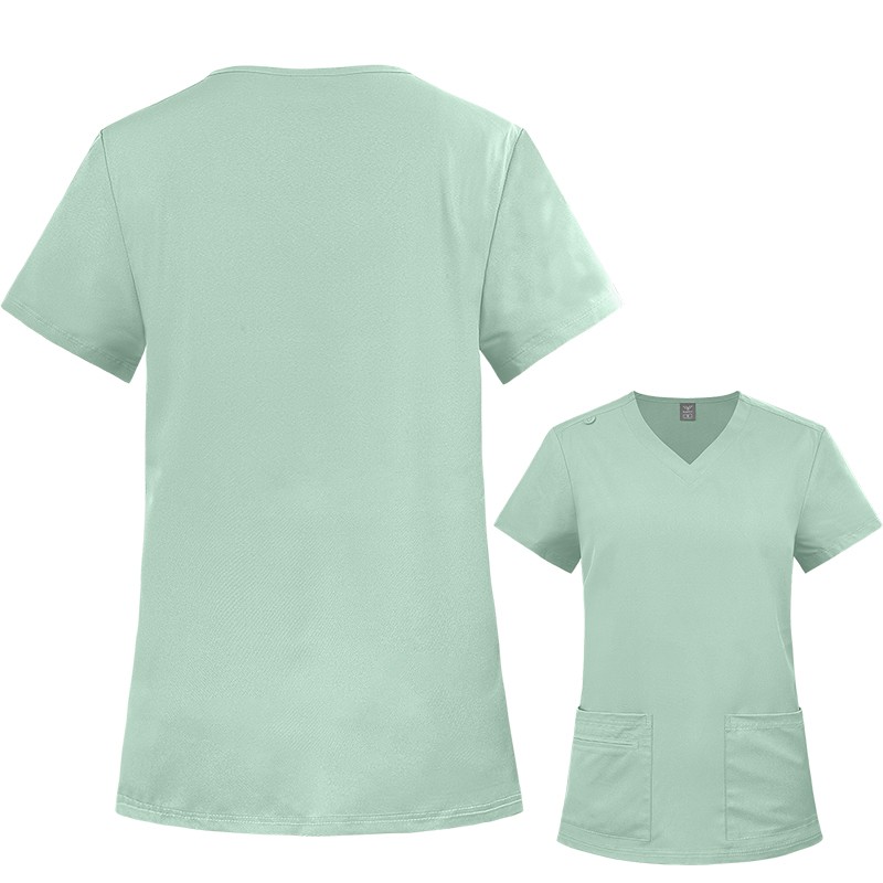 2025 Nursing Medical Scrub Set Flare Pants Drawstring Multi-pocket Comfortable