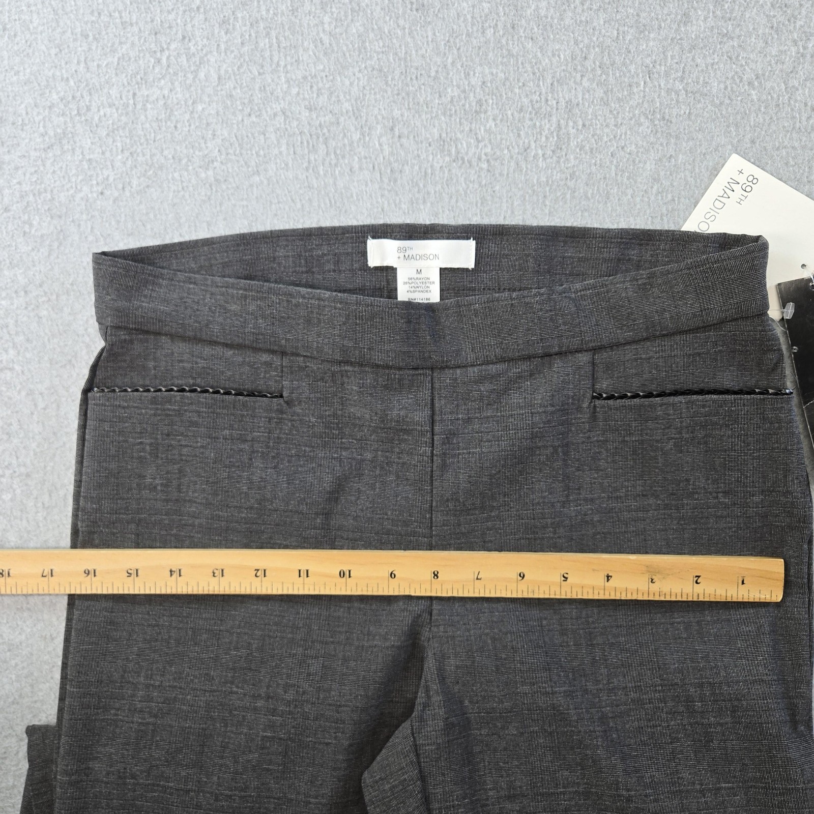89TH + MADISON Pants Womens M Gray Ponte Ankle Comfort Waist Pull On Pockets