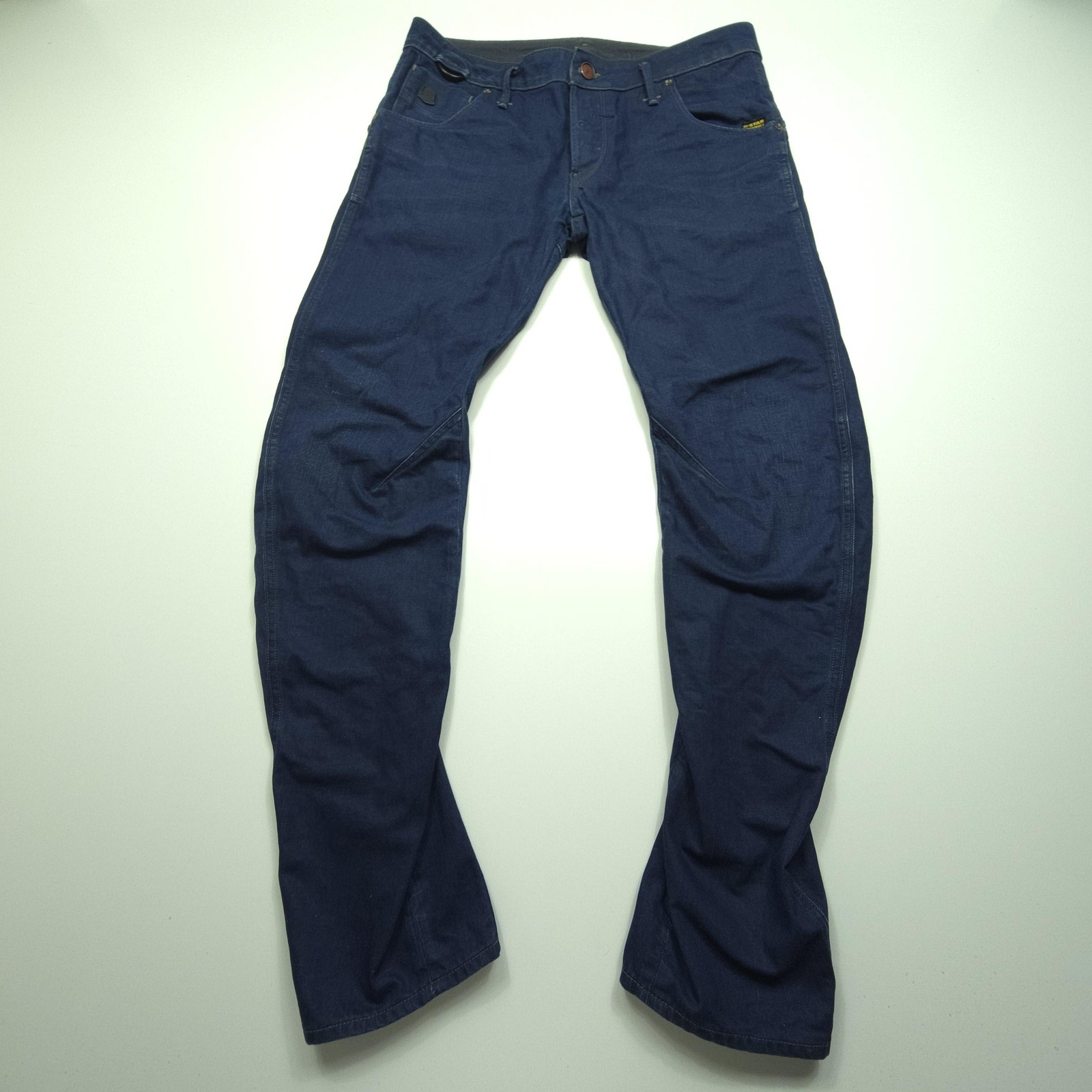 G-Star Raw Mens Jeans 33×32 Blue Button Fly Arc Zip 3D Slim Zip Pocket Tapered
