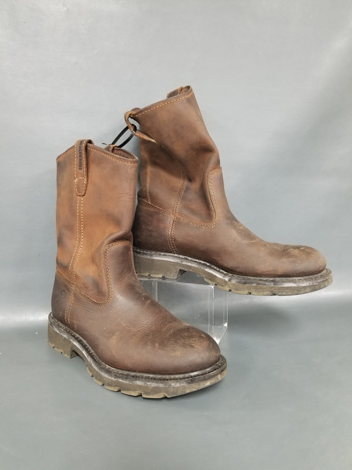 Wolverine W04727 Wellington Brown Leather Western Work Boots Pull On Men’s Sz 9