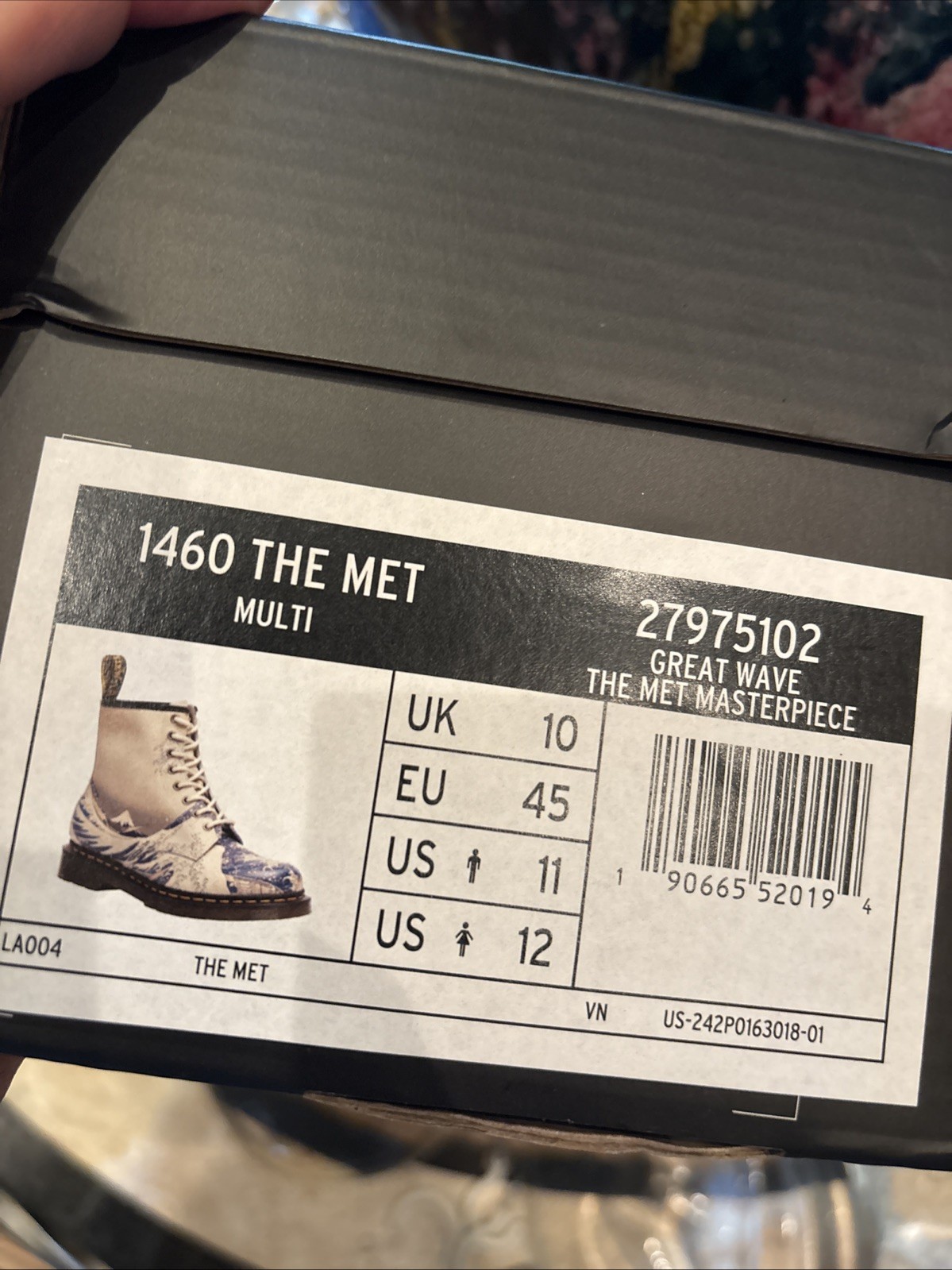Dr. Martens 1460 The Met The Great Wave Limited Edition Leather Boots EU 45 BNWT