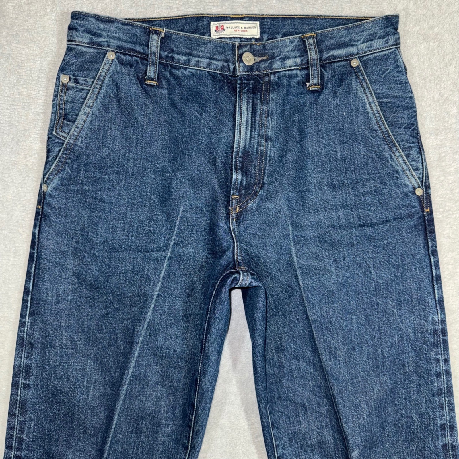 Wallace & Barnes Creased Slant Pocket Japanese Selvedge Denim Jeans Mens 30×31