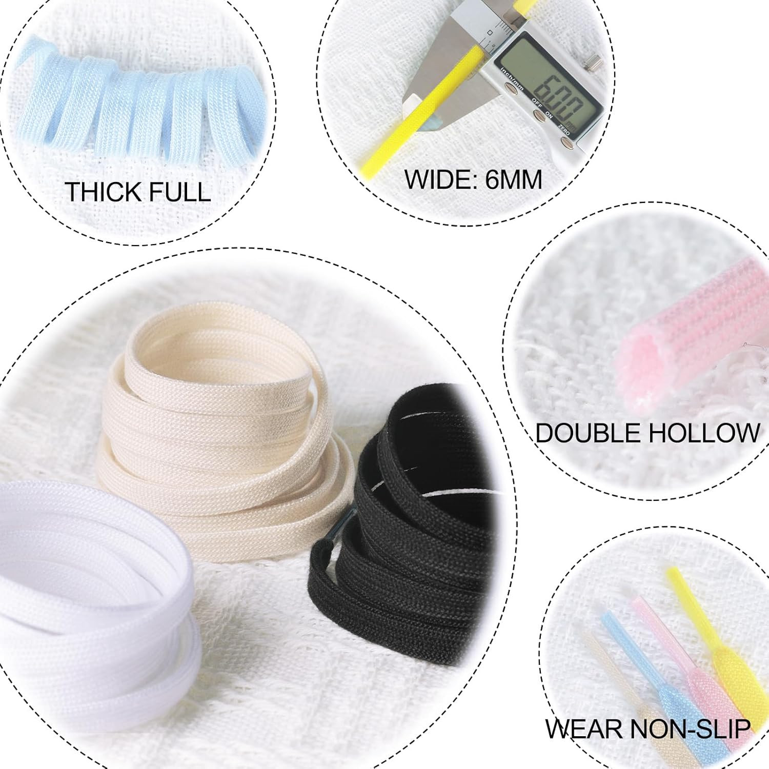 2 Pairs 1/4″ Flat Shoe Laces for Sneakers 11 Colors Athletic Shoelaces in 31″ –