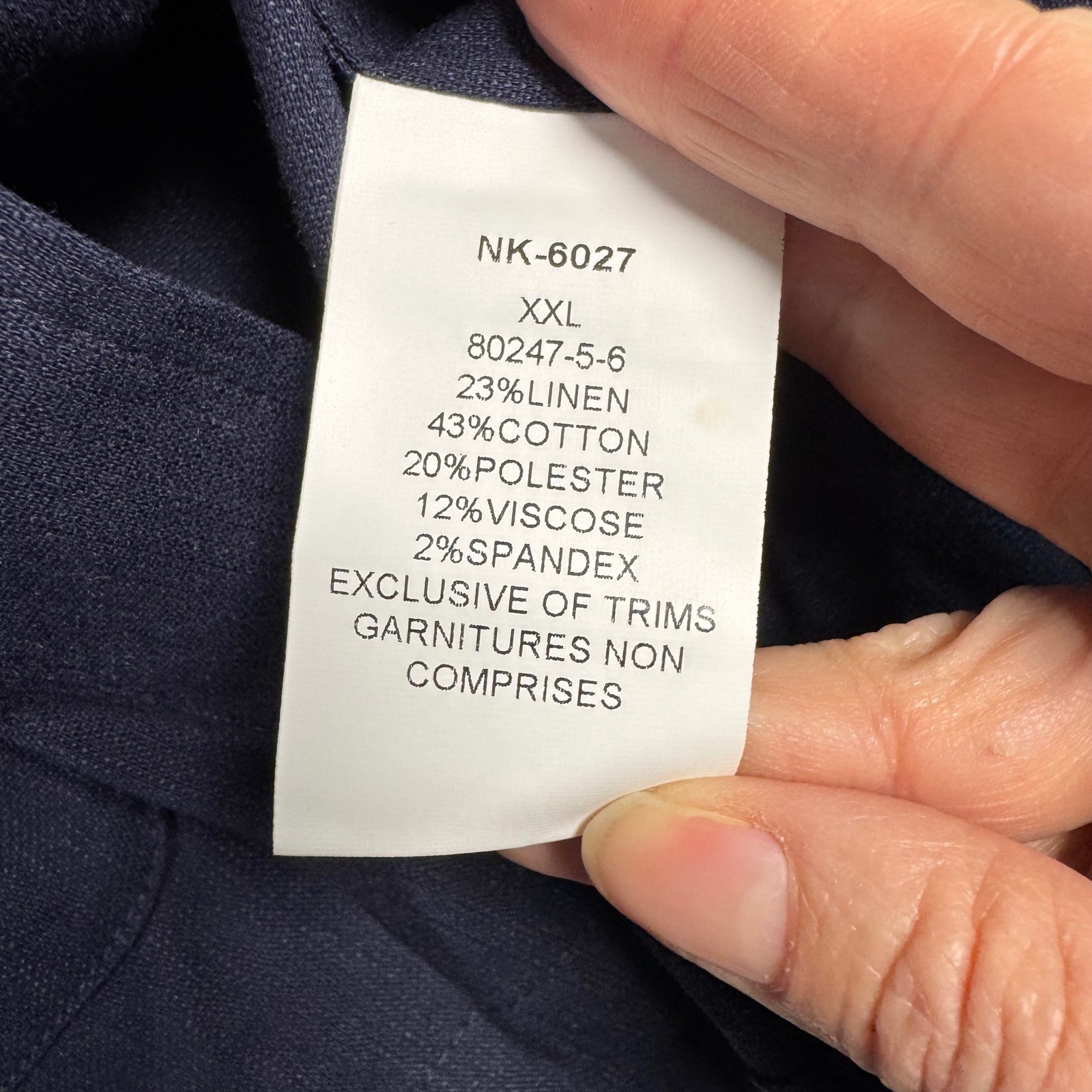 NWT Collars & Co The Maverick Blazer Linen Blend Button Front Jacket XXL Navy