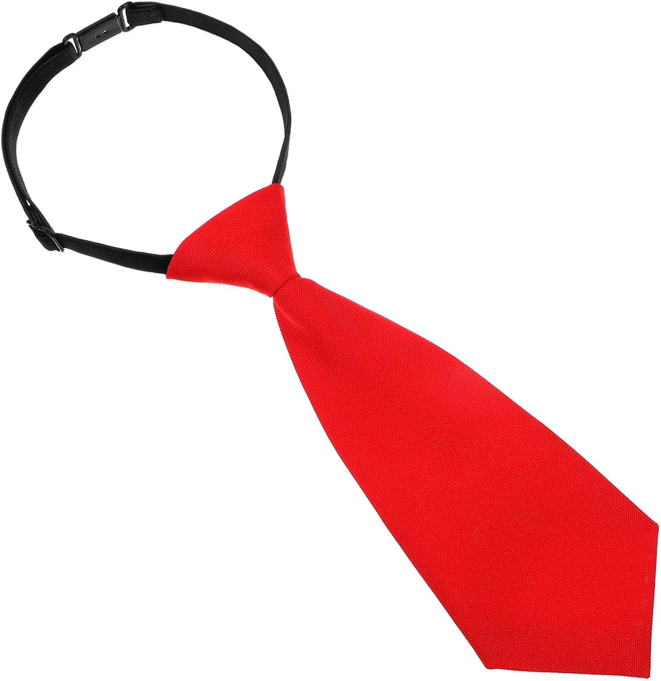 8.6in Boys Necktie, Pre-tied Adjustable Neck Strap Tie Clip on Necktie for Kids