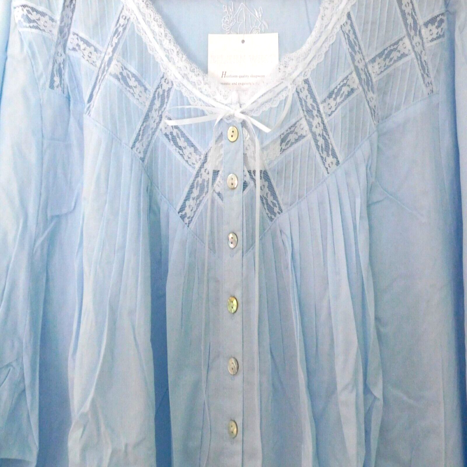 Nwt Eileen West MOONLIGHT SONATA Cotton Lawn 58″ Long Ballet Nightgown Robe 3X