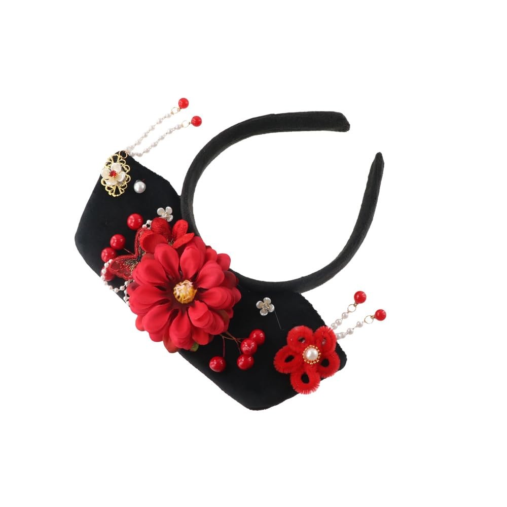 GUEDKIKL Chinese Ancient Hair Hoop Headband, 1 Count (Pack of 1), Red