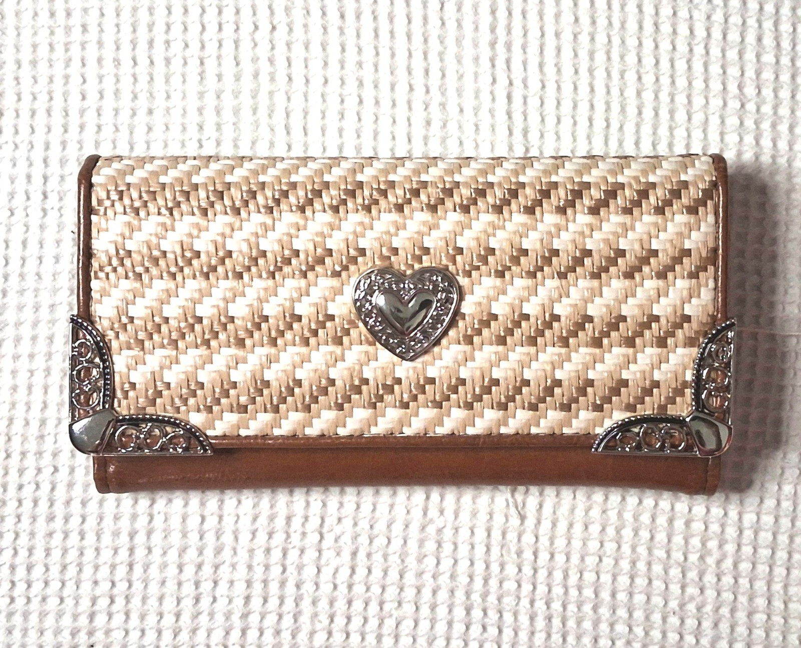 MINT Vintage Texas Leather Woven Straw Shoulder Bag 3PC Wallet Removable Insert