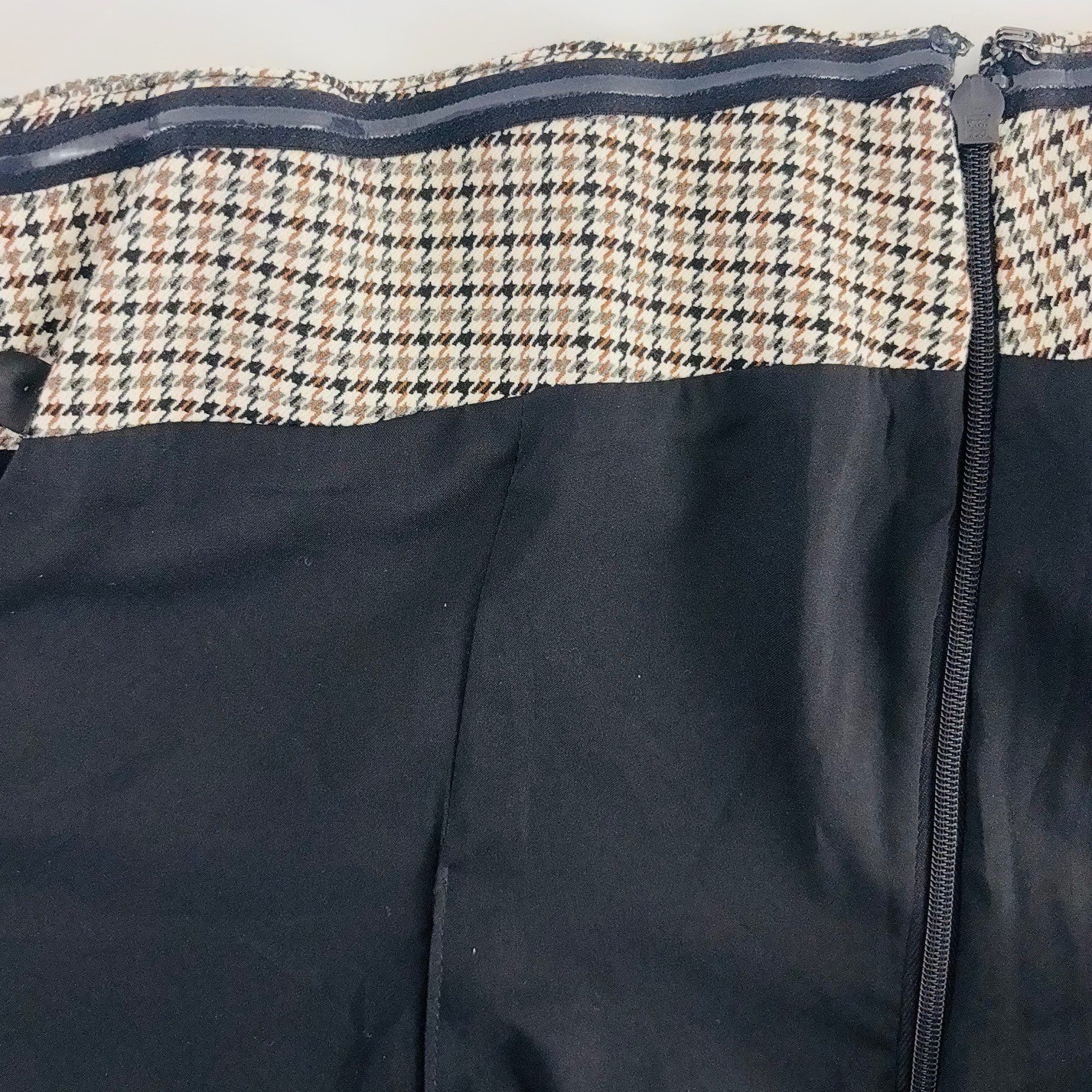 Ann Taylor Houndstooth Strapless Corset Top Brown Black Button Front Size 2