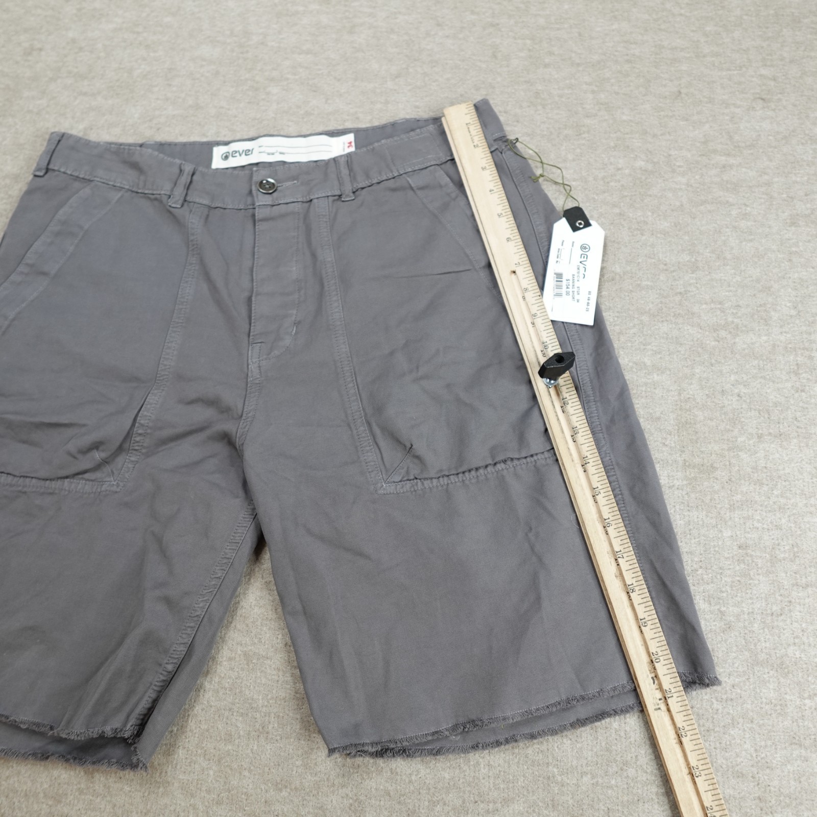 Ever Shorts 34 Gray Solid 7″ in Cotton Banning 8.5″ in Made in USA NEW