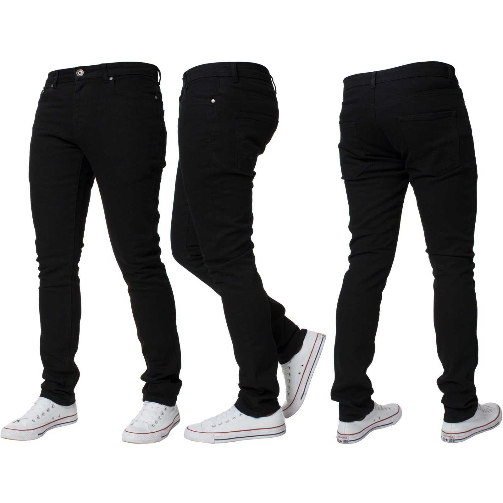 Kruze Mens Jeans Slim Fit Skinny Leg Stretch Flex Denim Trousers Pants UK Sizes