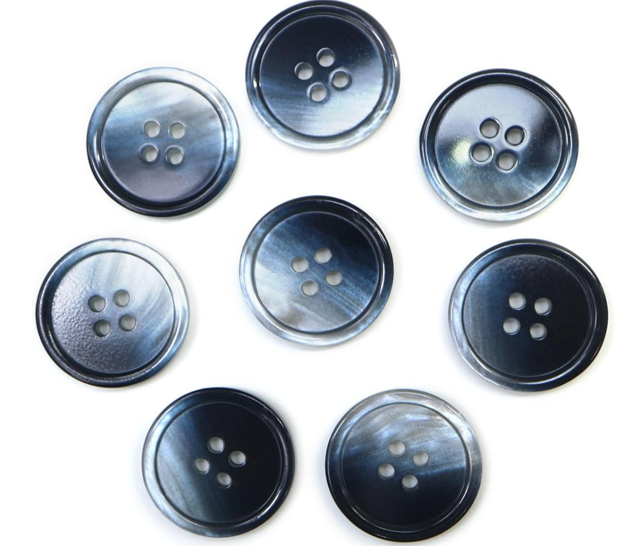 Gradient Four Hole Button Dark Navy Suit Coat 8 Pieces 23mm B-685