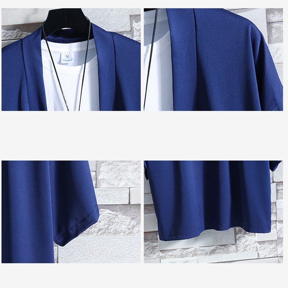 Comfy Fashion Shirt Jacket Yukata 3/4 Sleeve Cardigan Coat Japanese Kimono