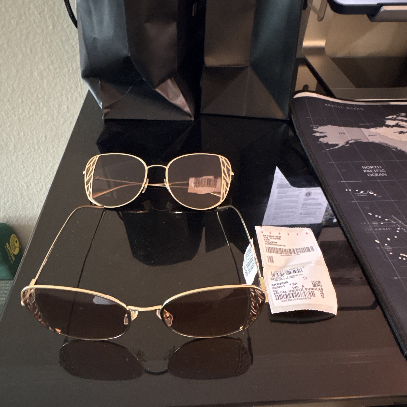 2 for 1 Miu Miu OMU 5XS ZVN04N Oval Metal Sunglasses Gold/Brown 52/20 140mm