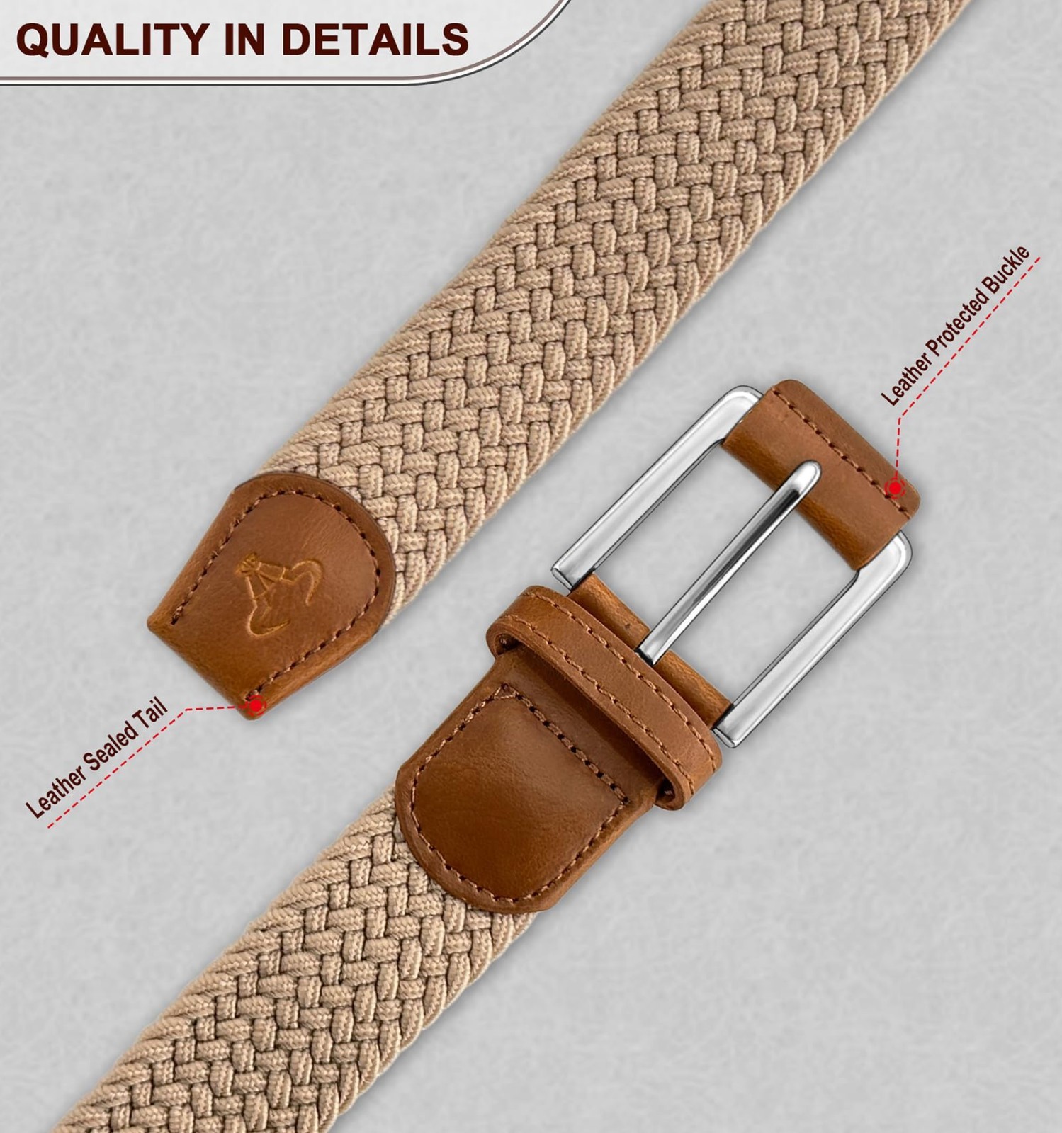Woven Braided Stretch Web Belt 2-Pack for Men – Breathable, No Hole, Snug Fit –