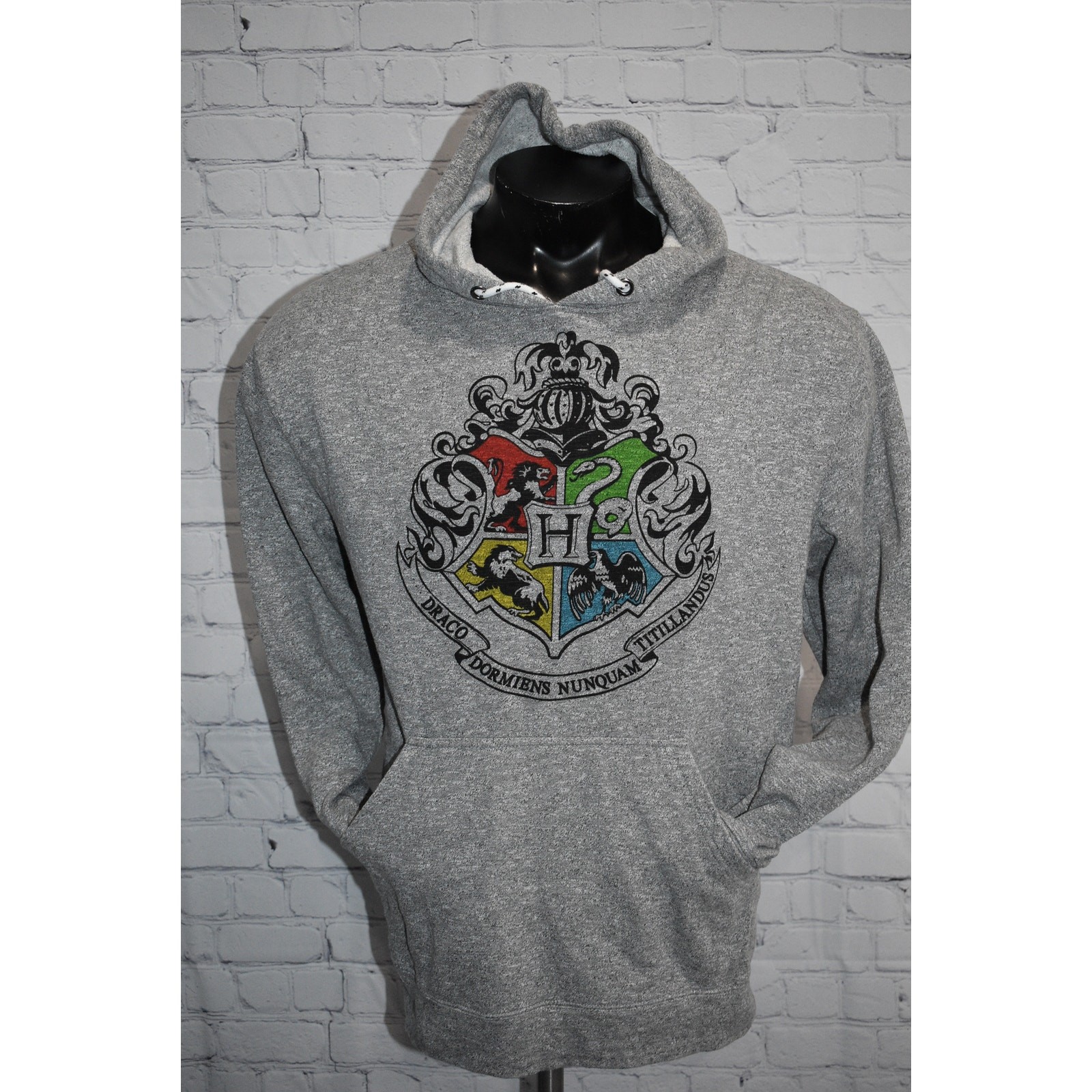 Wizarding World Harry Potter Slytherin Draco Hoodie Mens Size XL Gray