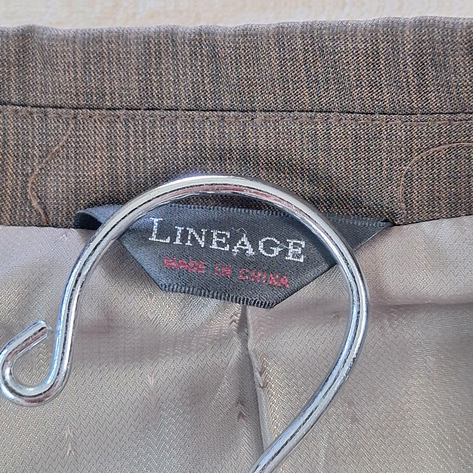 Lineage Suit Jacket Mens 48 Extra Long Brown Stripe Double Vent 3 Button Formal