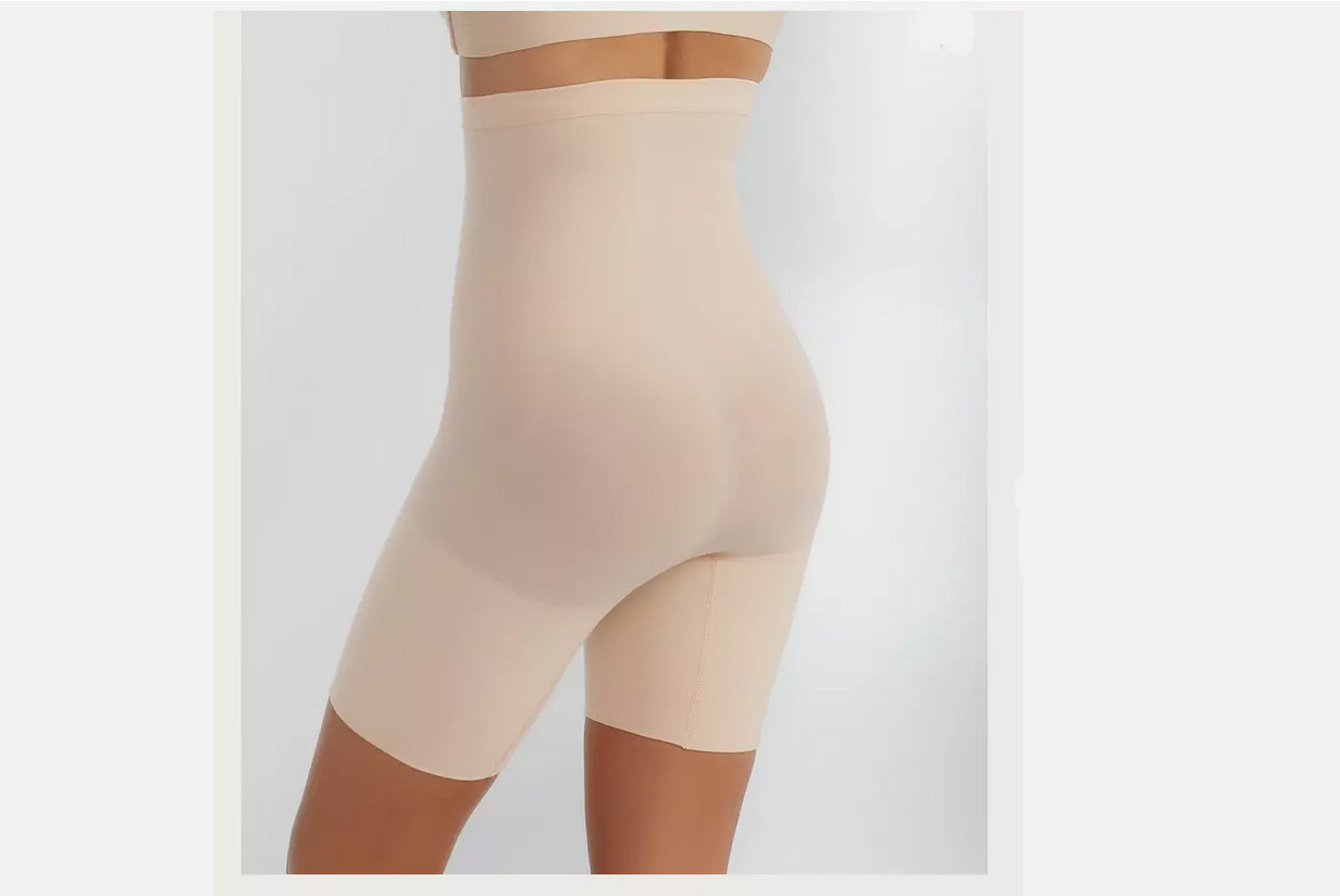 Spanx High-Waisted Shaper Shorts Tummy Control 2745 Soft Nude Size L