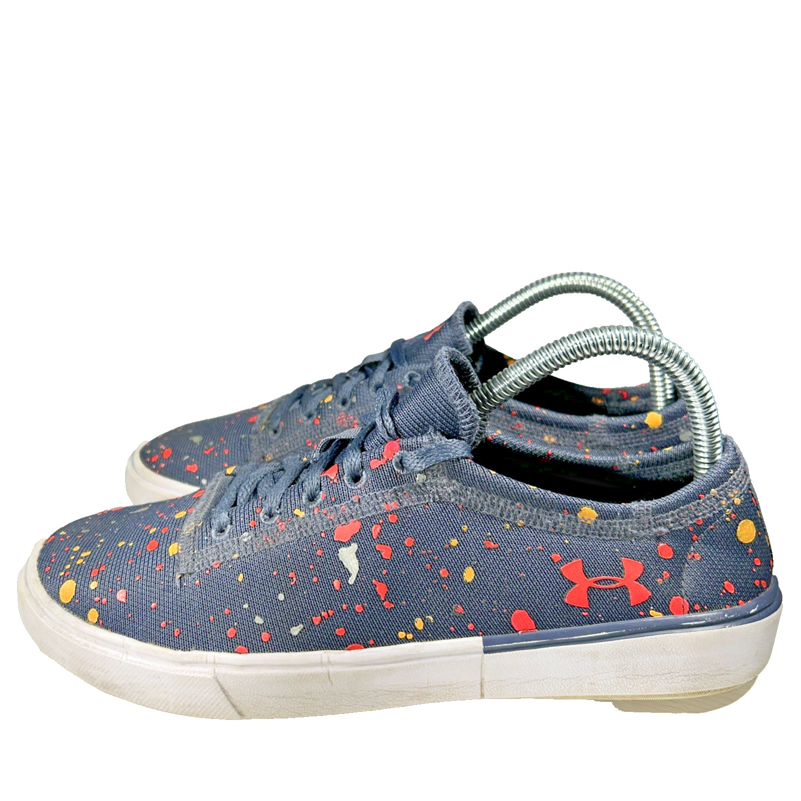 Under Armour Kids Boys Shoes Sneakers Youth Size 6 Gray Splatter Dots School ART