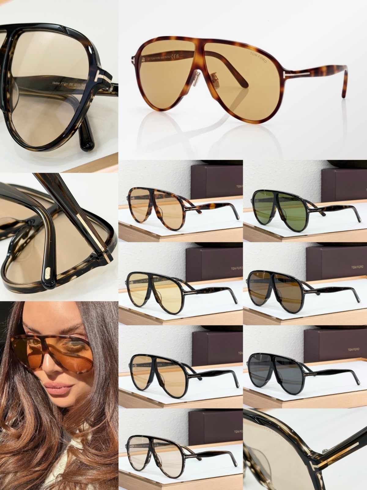 TOM FORD FT1211 Sunglasses Black Brown 65□05-140 With Case