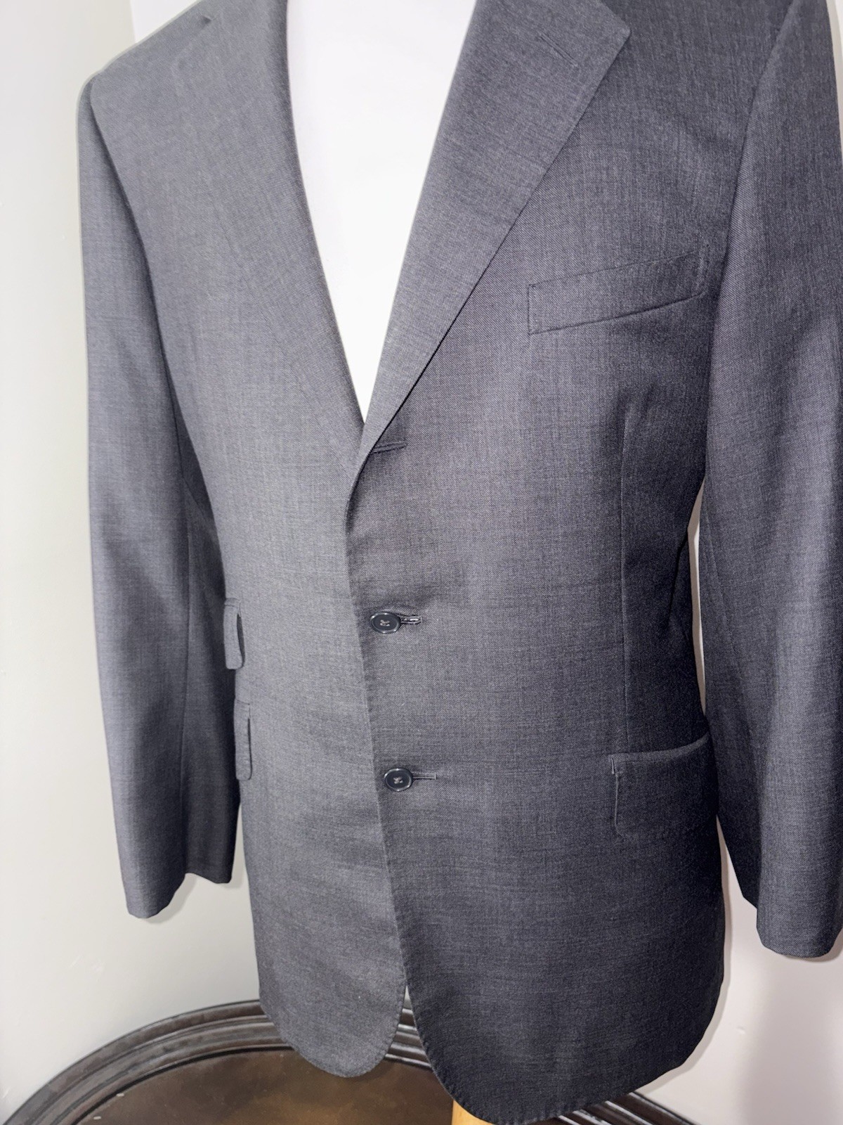Paul Stuart CUSTOM Gray 2/3 Roll Suit 40R Wool Made In USA
