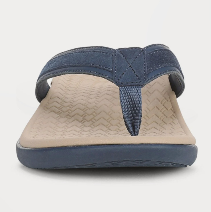 Vionic’s Tide 2.0 Toe Post Sandal, medium, Dark Denim Suede