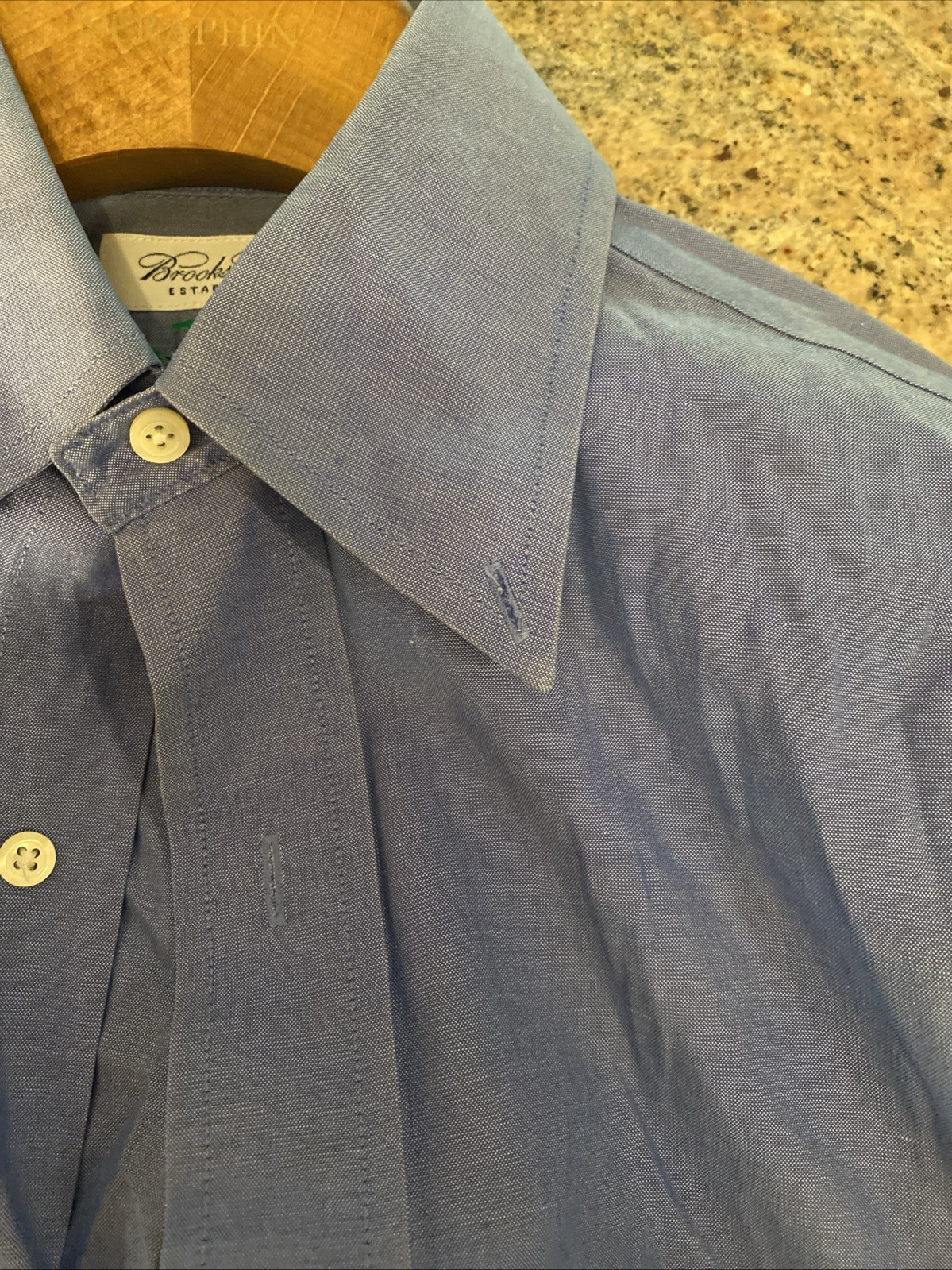 Brooks Brothers Mens Blue Long Sleeve Button Up Shirt Size 14.5 14 1/2 -33